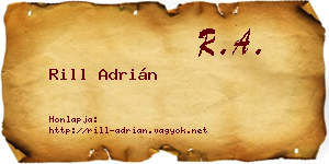 Rill Adrián névjegykártya